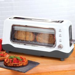 2 Pcs 2 Slice Long Slot Clear View Toaster