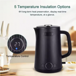 8 Pcs 304 Stainless Steel Electric Kettle with 5 Temperature Keep Warm Option 